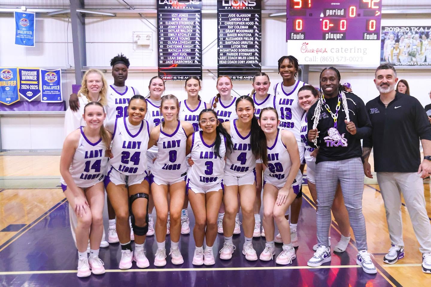 The King's Academy Lady Lions basketball team