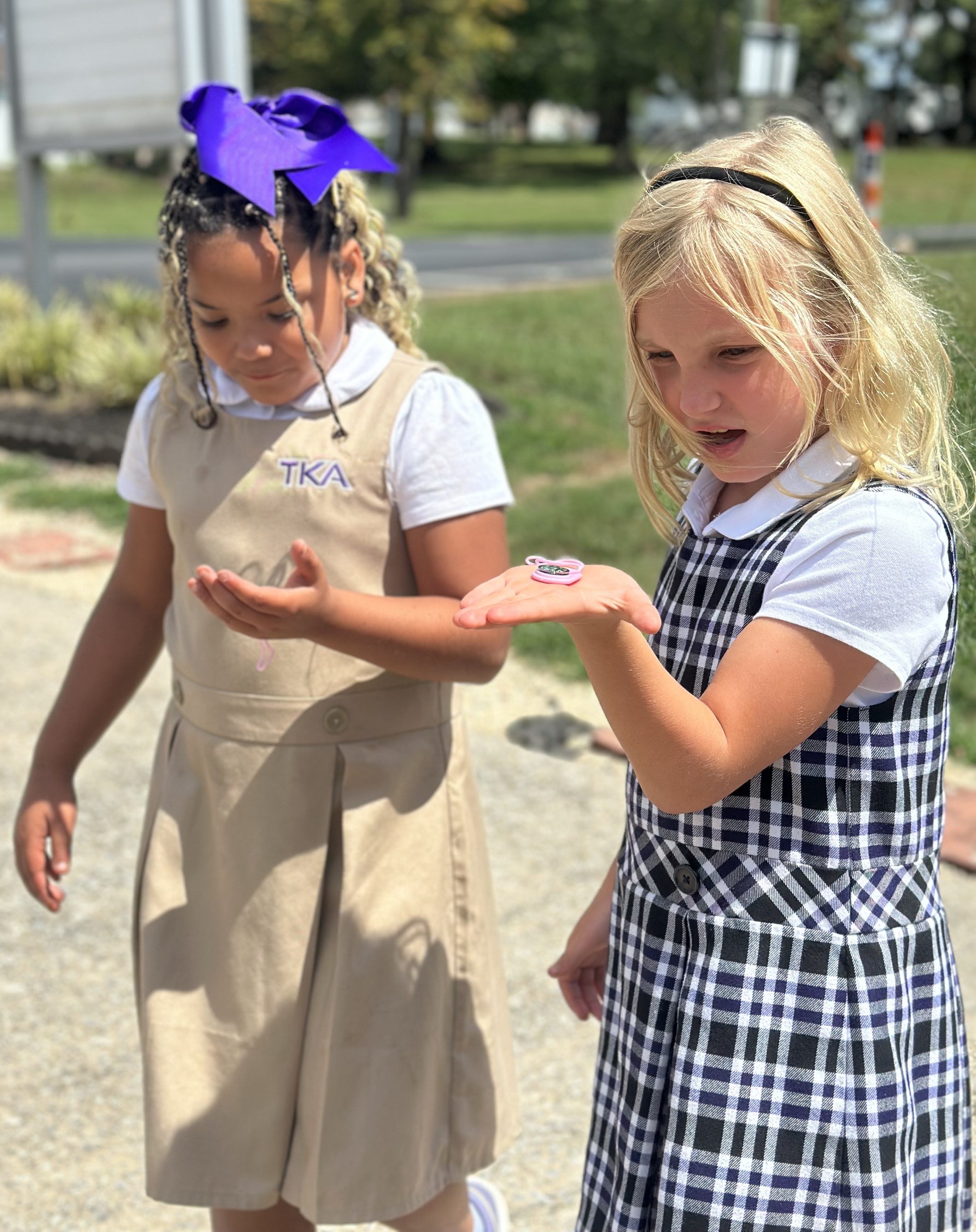 Lower School students learning outdoors at The King's Academy