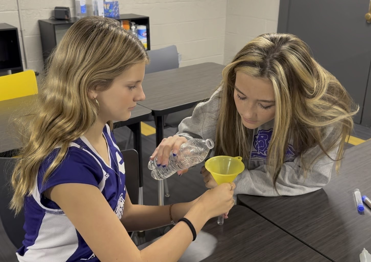 Middle School students completing a science activity