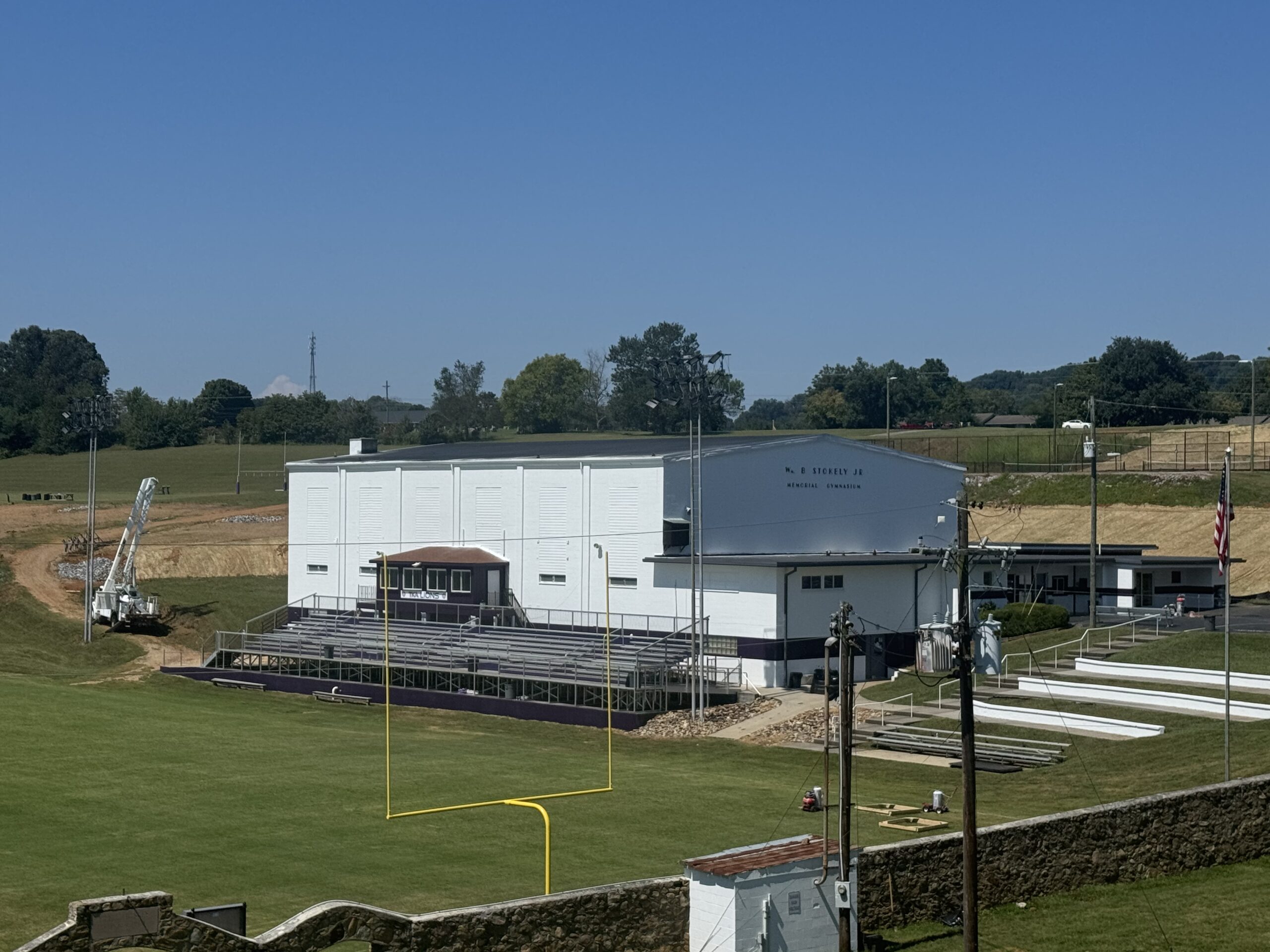 Summer construction and campus improvements around Stokely Gymnasium at The King's Academy